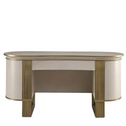 A.R. Arredamenti Desk & Writing Tables<White and Gold Vanity Desk