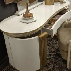 A.R. Arredamenti Desk & Writing Tables<White and Gold Vanity Desk