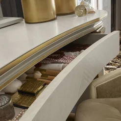 A.R. Arredamenti Desk & Writing Tables<White and Gold Vanity Desk