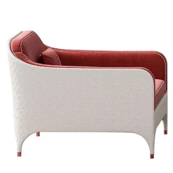 CPRN Homood Outdoor Armchairs<White Armchair with Red Cushions