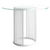 Galbiati Fratelli Outdoor Dining Tables<White Aura Round Outdoor Dining Table with Glass Top