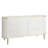 Morello Gianpaolo Dressers<White Chest of Drawers with Gilded Metal Accents