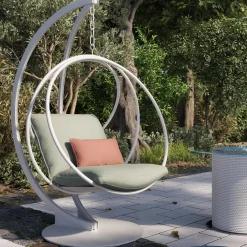 Galbiati Fratelli Outdoor Chairs & Stools<White Clara Steel Hanging Swing Outdoor Chair