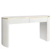 Morello Gianpaolo Consoles<White Console with Two Drawers and Gilded Accents