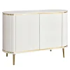 Morello Gianpaolo Cabinets<White 2-Door Cabinet with Canneté Texture and Gold Accents