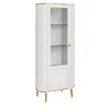 Morello Gianpaolo Cabinets<White 1-Door Glass and Wooden Cabinet
