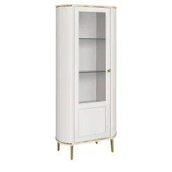 Morello Gianpaolo Cabinets<White 1-Door Glass and Wooden Cabinet