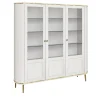 Morello Gianpaolo Cabinets<White 3-Door Glass and Wooden Cabinet