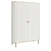Morello Gianpaolo Cabinets<White 2-Door Wardrobe with Gilded Accents