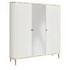 Morello Gianpaolo Cabinets<White 3-Door Wardrobe with Mirror in Central Door
