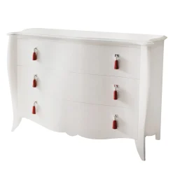 Ros Italia Interiors Dressers<White Lacquered Wood Dresser