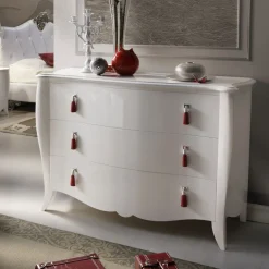 Ros Italia Interiors Dressers<White Lacquered Wood Dresser