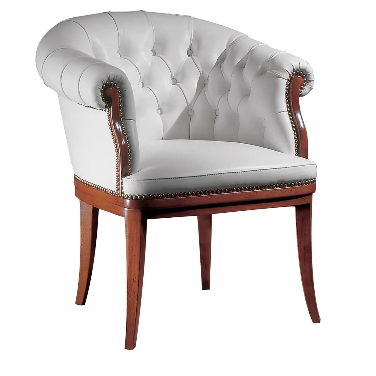 Marzorati Office Chairs<White Leather Armchair