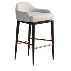 CPRN Homood Bar Stools<White Leather Bar Stool