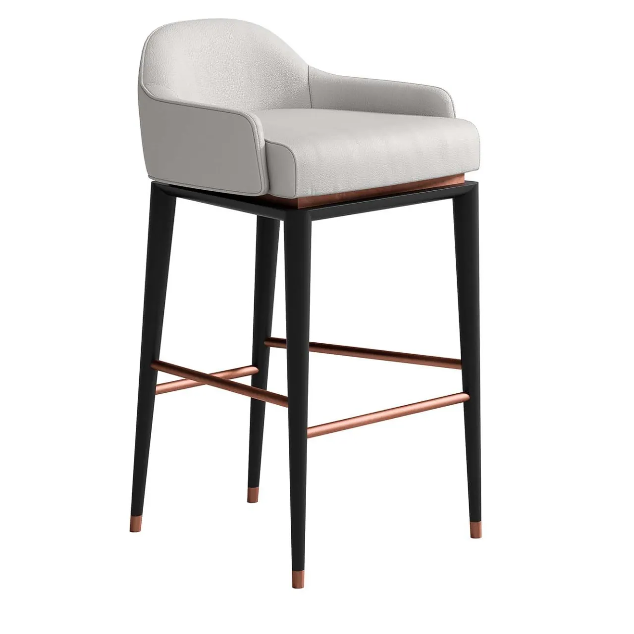 CPRN Homood Bar Stools<White Leather Bar Stool