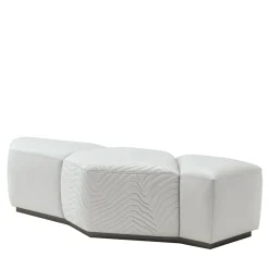 Giorgio Collection Ottomans & Poufs<White leather bench by Castello Lagravinese Studio