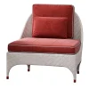 CPRN Homood Outdoor Armchairs<White Lounge Chair with Red Cushions