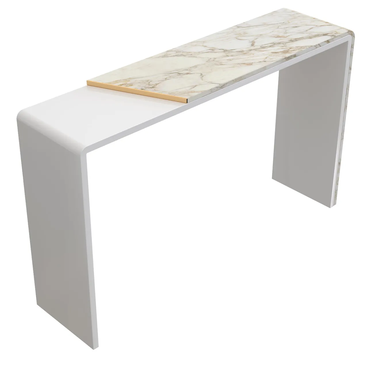 Morello Gianpaolo Consoles<White Marble-Effect Wood Console