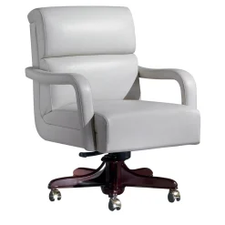 Marzorati Office Chairs<White Medium Leather Armchair