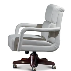 Marzorati Office Chairs<White Medium Leather Armchair