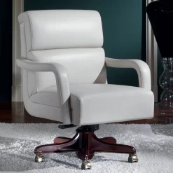 Marzorati Office Chairs<White Medium Leather Armchair
