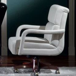 Marzorati Office Chairs<White Medium Leather Armchair