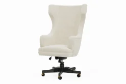 Guerra Vanni Office Chairs<White Office Swivel Chair with Wood Base from Studio Privè Collection