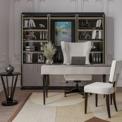 Guerra Vanni Office Chairs<White Office Swivel Chair with Wood Base from Studio Privè Collection