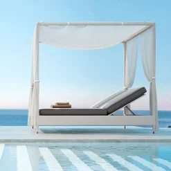 CPRN Homood Outdoor Chaises & Daybeds<White 2-Seater Daybed with Canopy