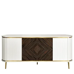 Morello Gianpaolo Sideboards Buffets<White Sideboard with Ebony Central Doors