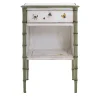 Porte Italia Nightstands<White-Green Lombardia Bamboo Nightstand with Butterflies