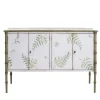 Porte Italia Cabinets<White-Green Lombardia Bamboo Cabinet with Ferns and Butterflies
