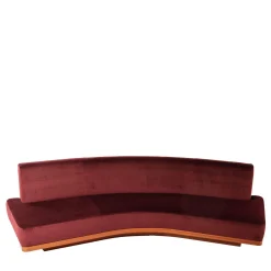 Fratelli Boffi Sofas<Wild Back Curved Red Wine Sofa by Lorenza Bozzoli
