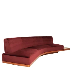 Fratelli Boffi Sofas<Wild Side Curved Red Wine Sofa with Table by Lorenza Bozzoli