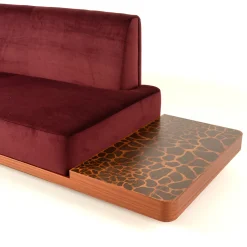 Fratelli Boffi Sofas<Wild Side Curved Red Wine Sofa with Table by Lorenza Bozzoli