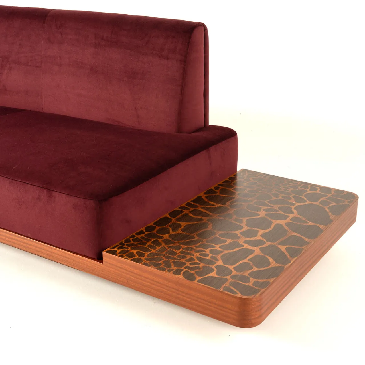 Fratelli Boffi Sofas<Wild Side Curved Red Wine Sofa with Table by Lorenza Bozzoli