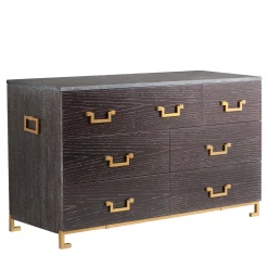 Chelini Dressers<Wood and Brass Sideboard by Michele Bonan