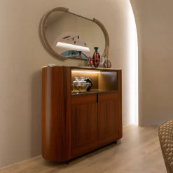 CPRN Homood Bar Cabinets<Wood Cabinet With Marble Top