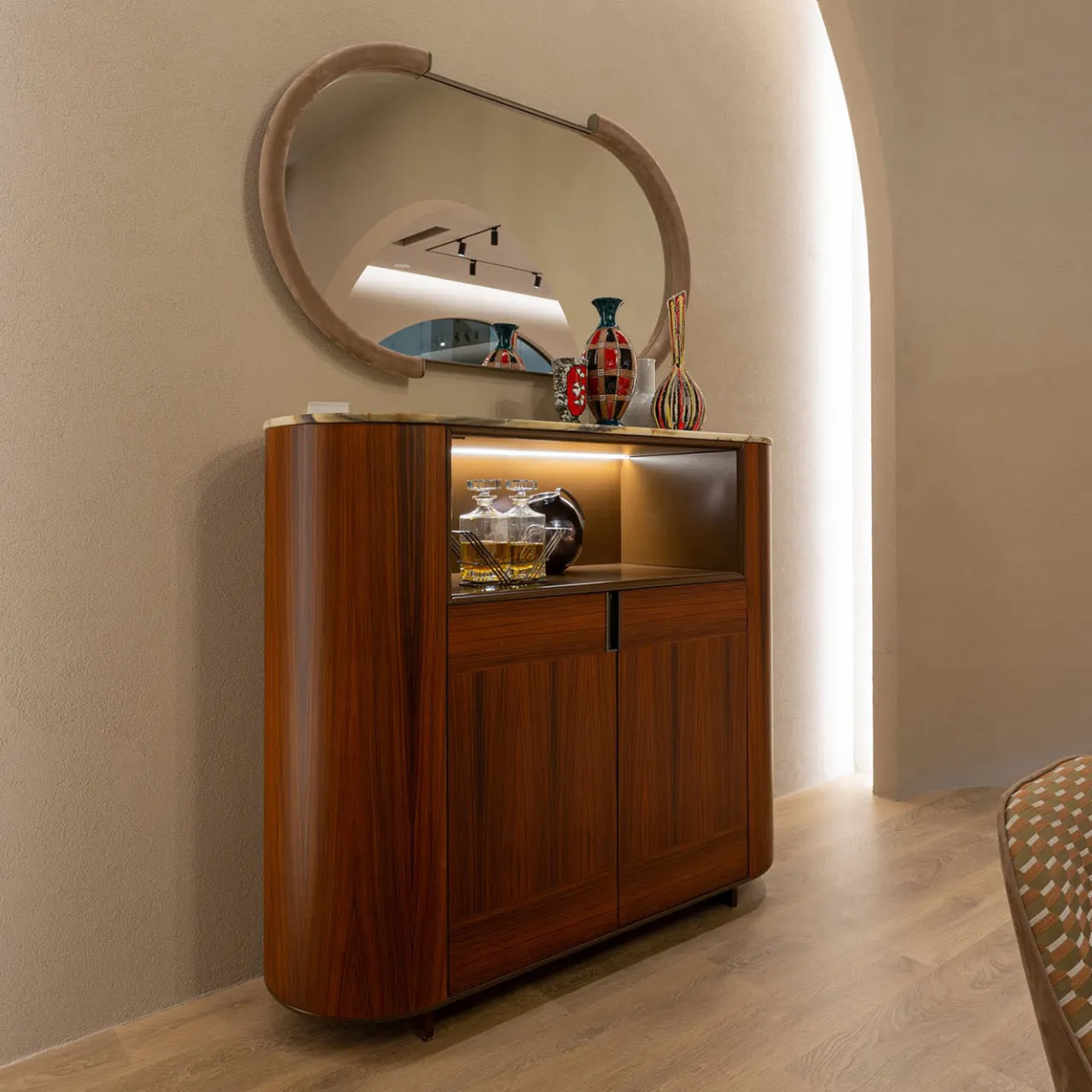 CPRN Homood Bar Cabinets<Wood Cabinet With Marble Top