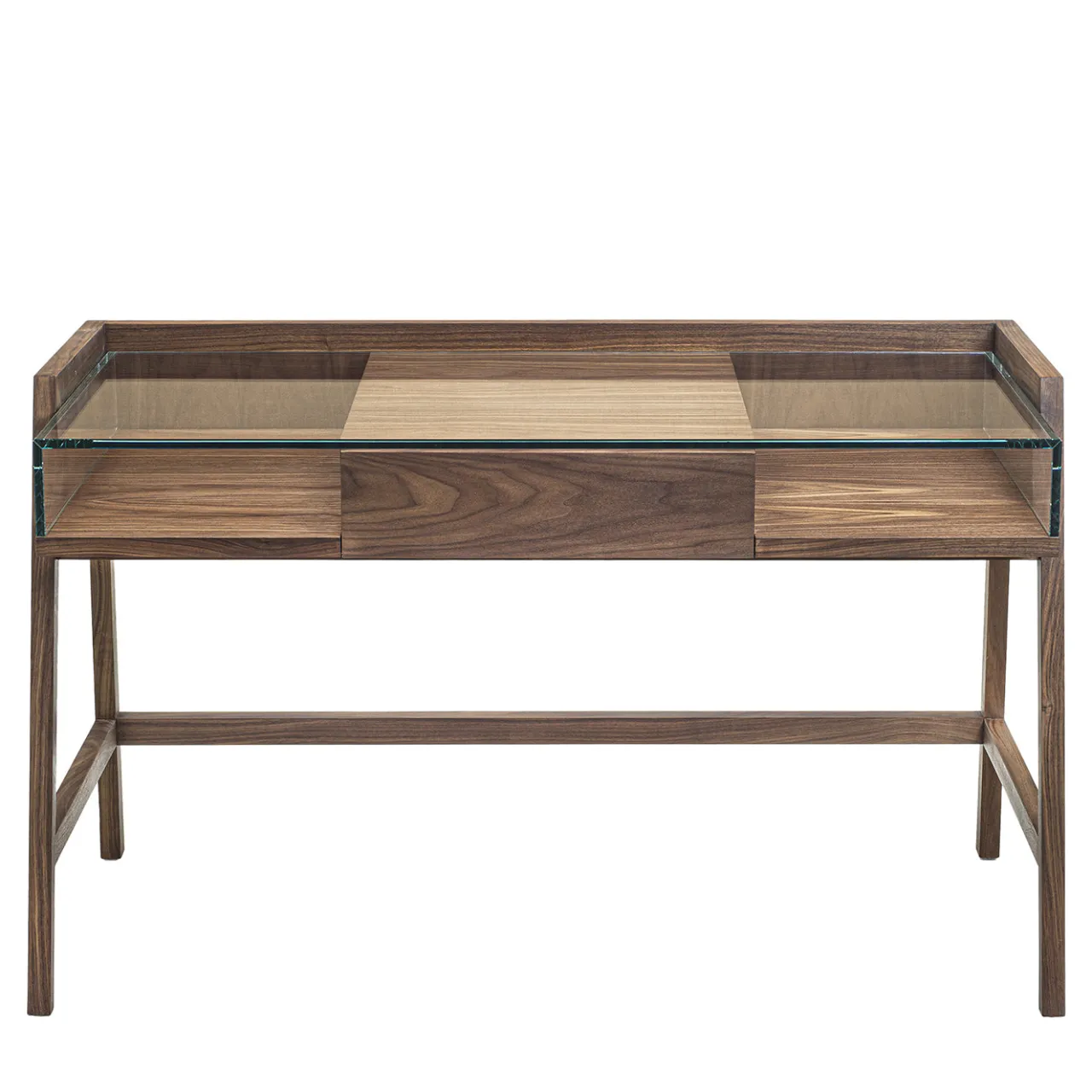 Riva 1920 Desk & Writing Tables<Writing solid walnut wood Desk with glass Top