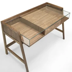 Riva 1920 Desk & Writing Tables<Writing solid walnut wood Desk with glass Top