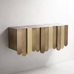 De Castelli Consoles<Xilo Brass Console by Design Delineo Design Studio