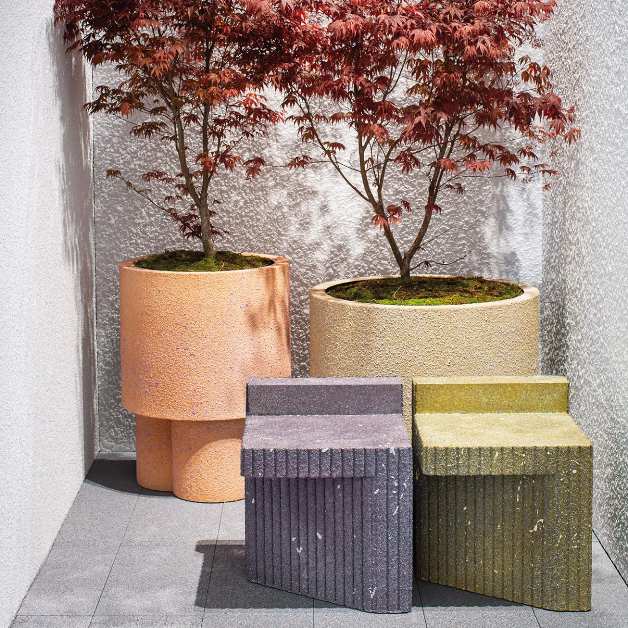 Cimento Stools<Yellow And Blue Zaccaria Stool Design By Patricia Urquiola