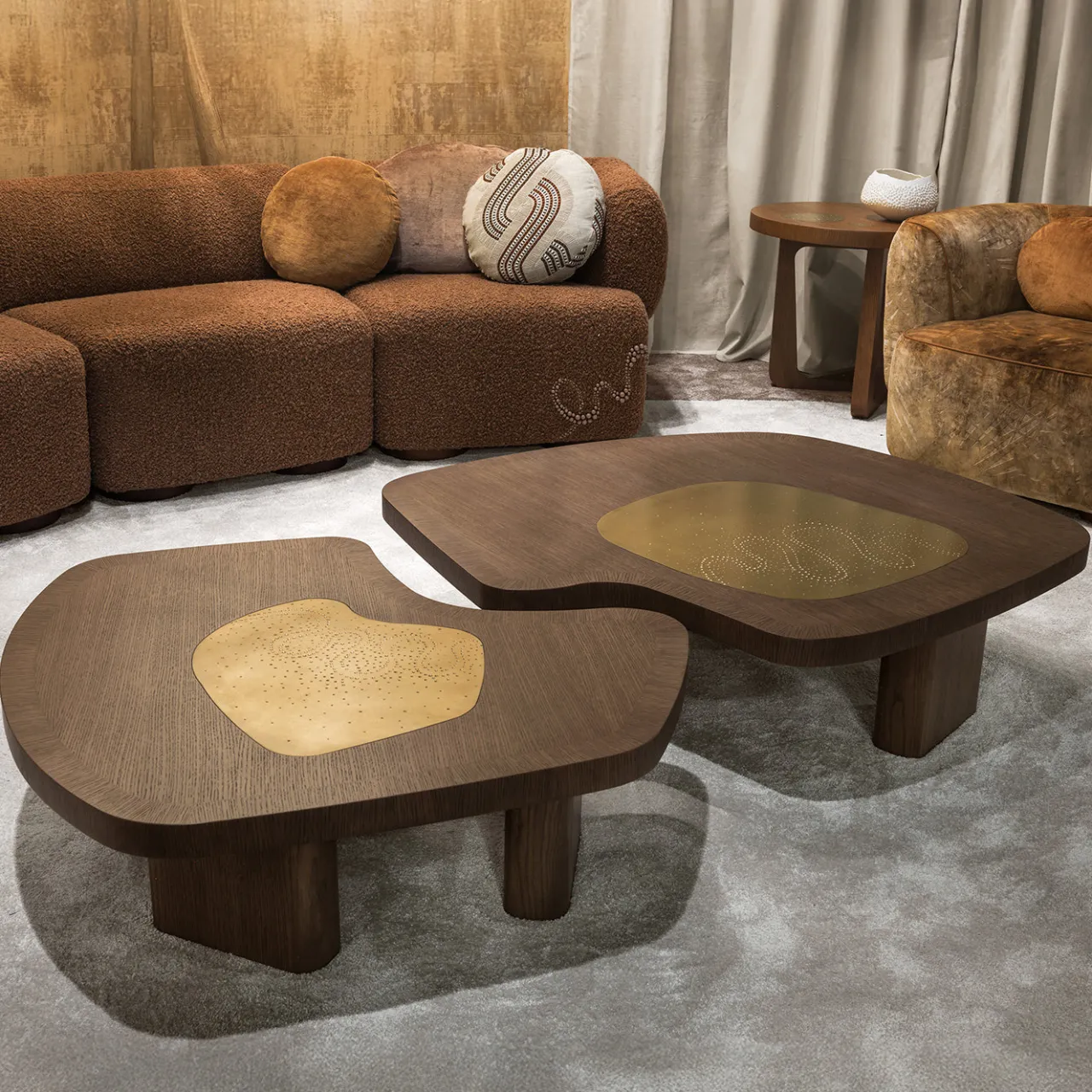 Chiara Provasi Coffee Tables<Yin Fluid-Shaped Brass Inlay Coffee Table