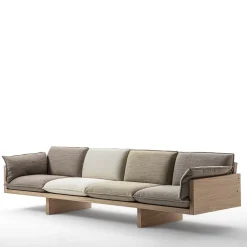 Durame Sofas<York St. Oak Wood 4-Seater Sofa