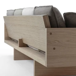 Durame Sofas<York St. Oak Wood 4-Seater Sofa