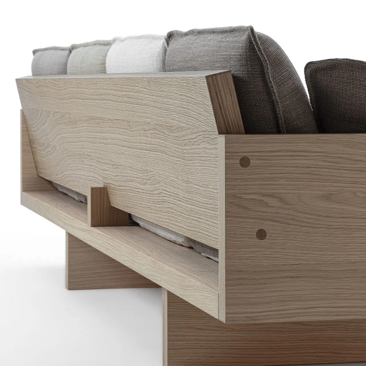 Durame Sofas<York St. Oak Wood 4-Seater Sofa