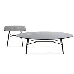 TrabA' Coffee Tables<Yuki Oval Coffee Table with Black Marquinia Top # 1 by Ep Studio