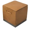 Mantellassi 1926 Ottomans & Poufs<Zazà cubic brown camel leather pouf