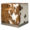 Mantellassi 1926 Ottomans & Poufs<Zazà cubic Cavallino leather pouf